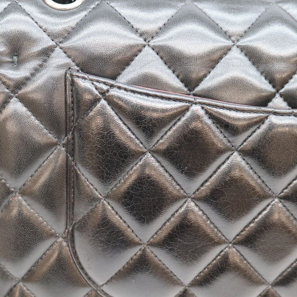 Chanel Black Lamb Silver Double Flap Maxi Quilted 30 — view 8