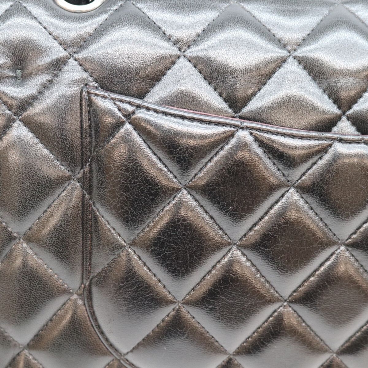 Chanel Black Lamb Silver Double Flap Maxi Quilted 30 — view 8