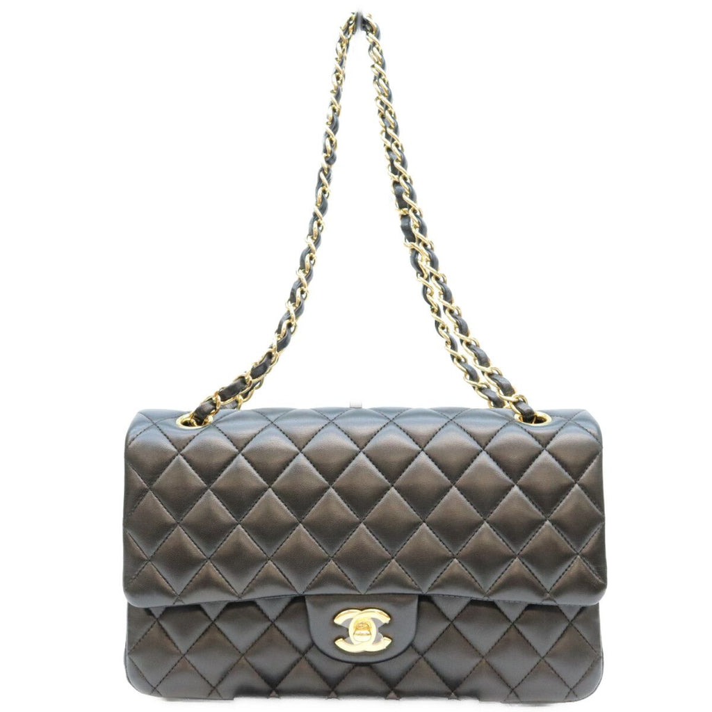 Chanel Black Lamb Gold Quilted 25 Shoulder