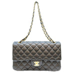 Chanel Black Lamb Gold Quilted 25 Shoulder