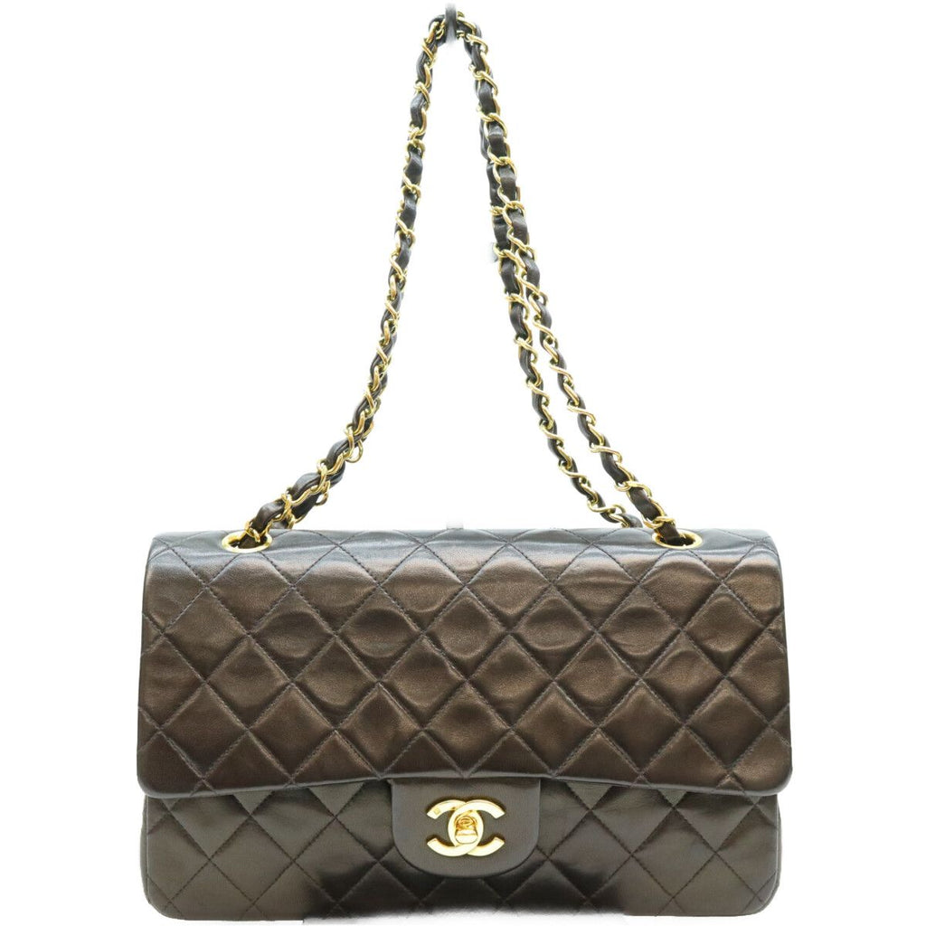 Chanel Black Lamb Gold Quilted 25 Shoulder