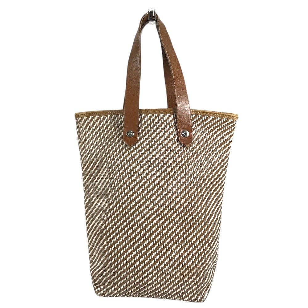 Hermes Handbag Amedabadiago PM Leather Canvas Brown