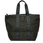 Fendi Handbag Zucca Pattern Dark Brown Black Leather — view 3
