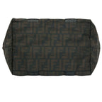 Fendi Handbag Zucca Pattern Dark Brown Black Leather — view 5
