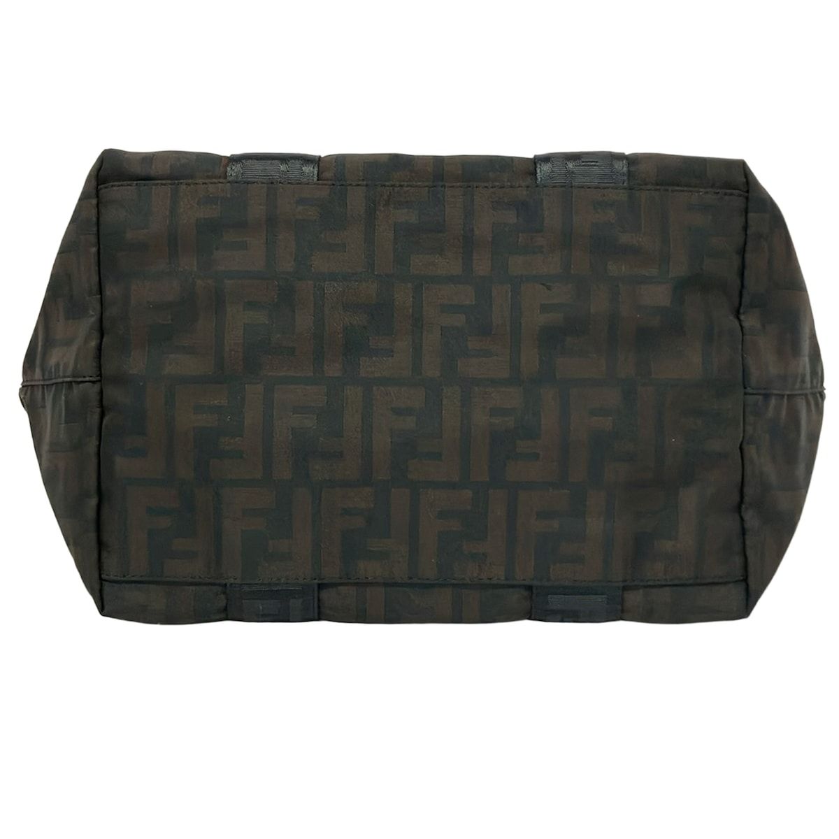 Fendi Handbag Zucca Pattern Dark Brown Black Leather — view 5