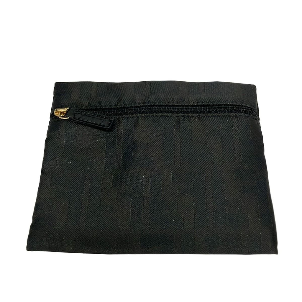 Fendi Handbag Zucca Pattern Dark Brown Black Leather — view 8
