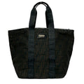 Fendi Handbag Zucca Pattern Dark Brown Black Leather