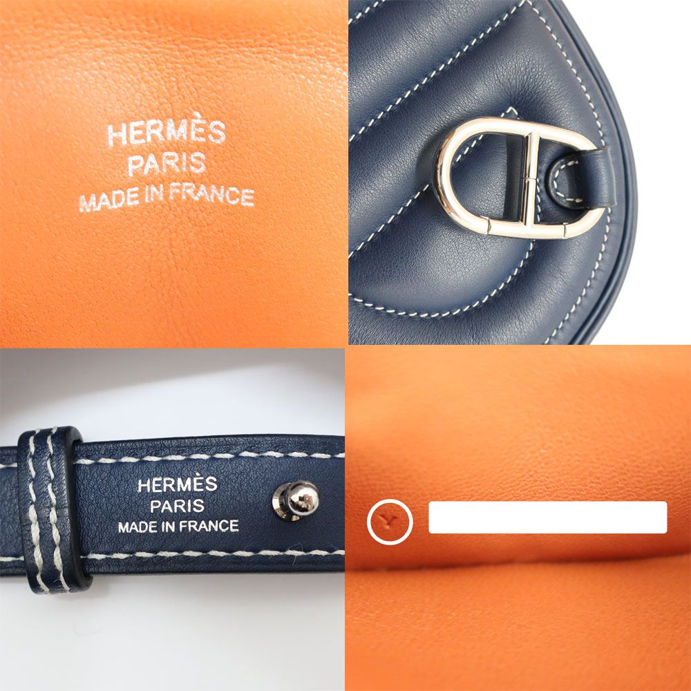 Hermes Ten in the Loop Verso Belt Bag Navy Orange — view 8
