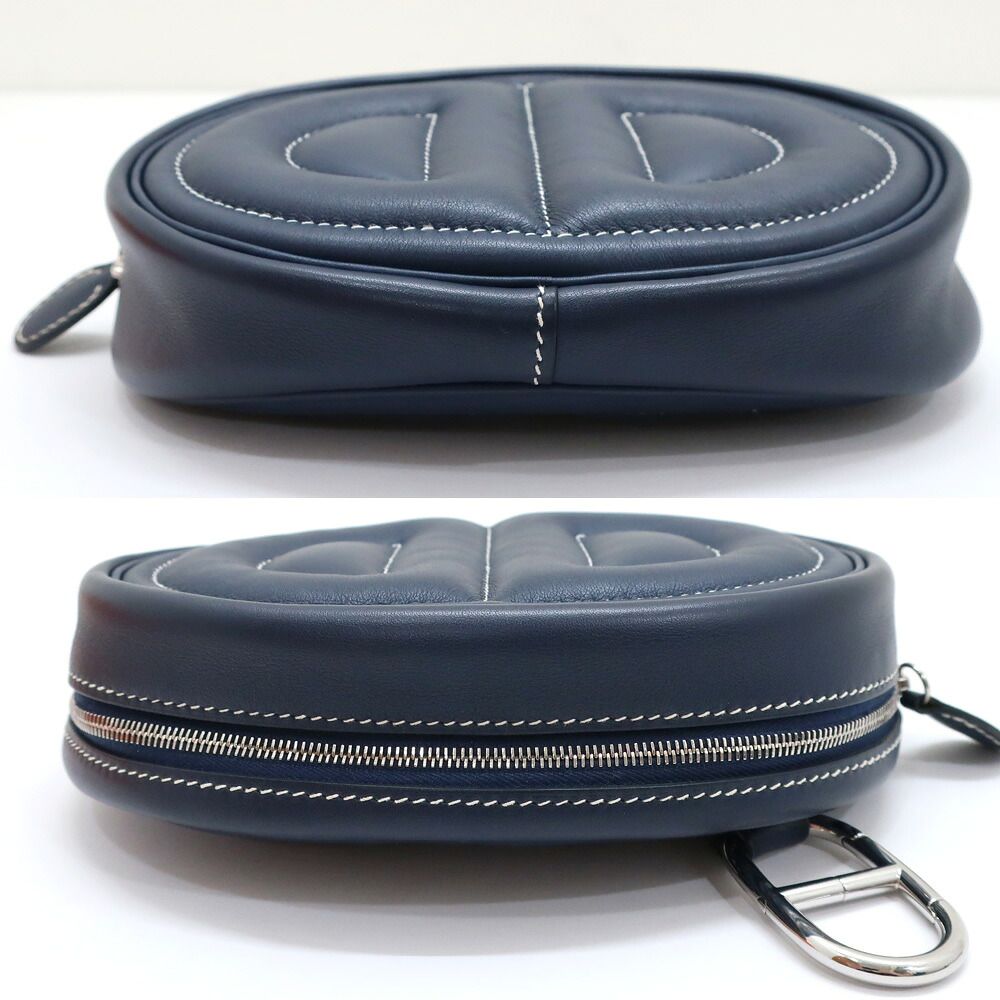 Hermes Ten in the Loop Verso Belt Bag Navy Orange — view 6