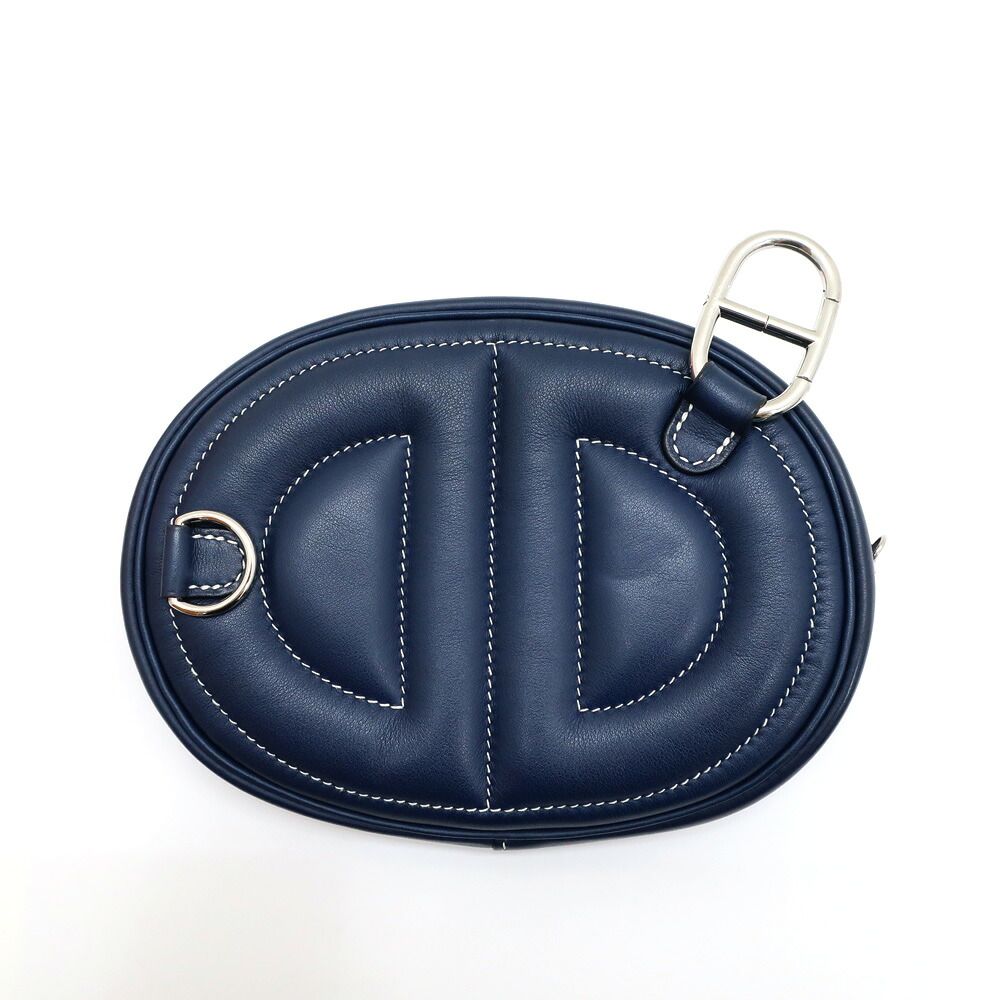 Hermes Ten in the Loop Verso Belt Bag Navy Orange — view 2