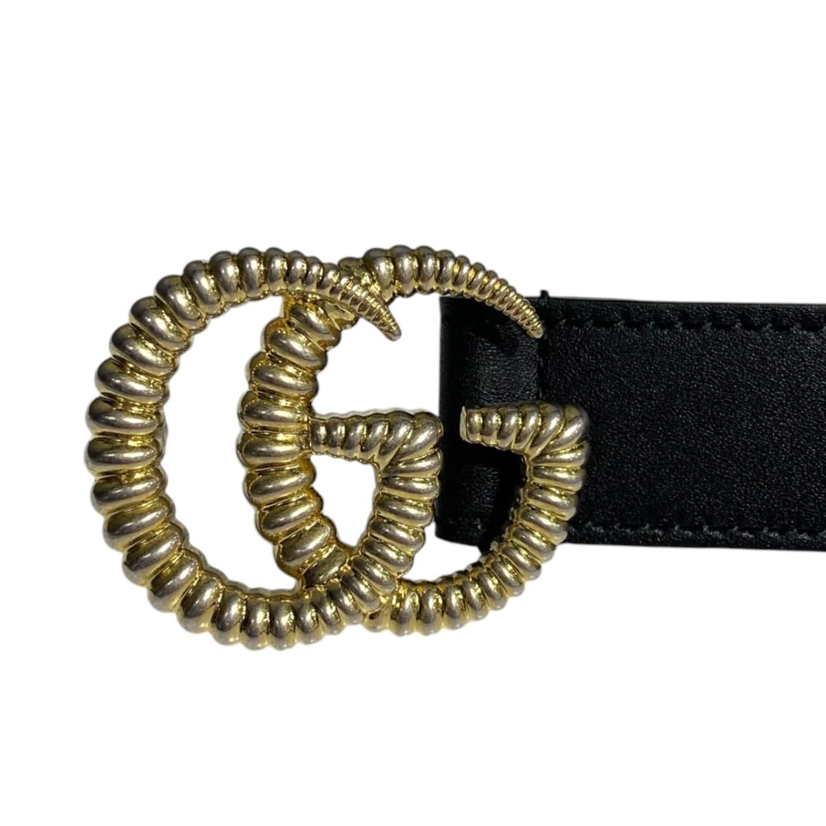 Gucci Belt GG Marmont Torchon Leather Black — view 3