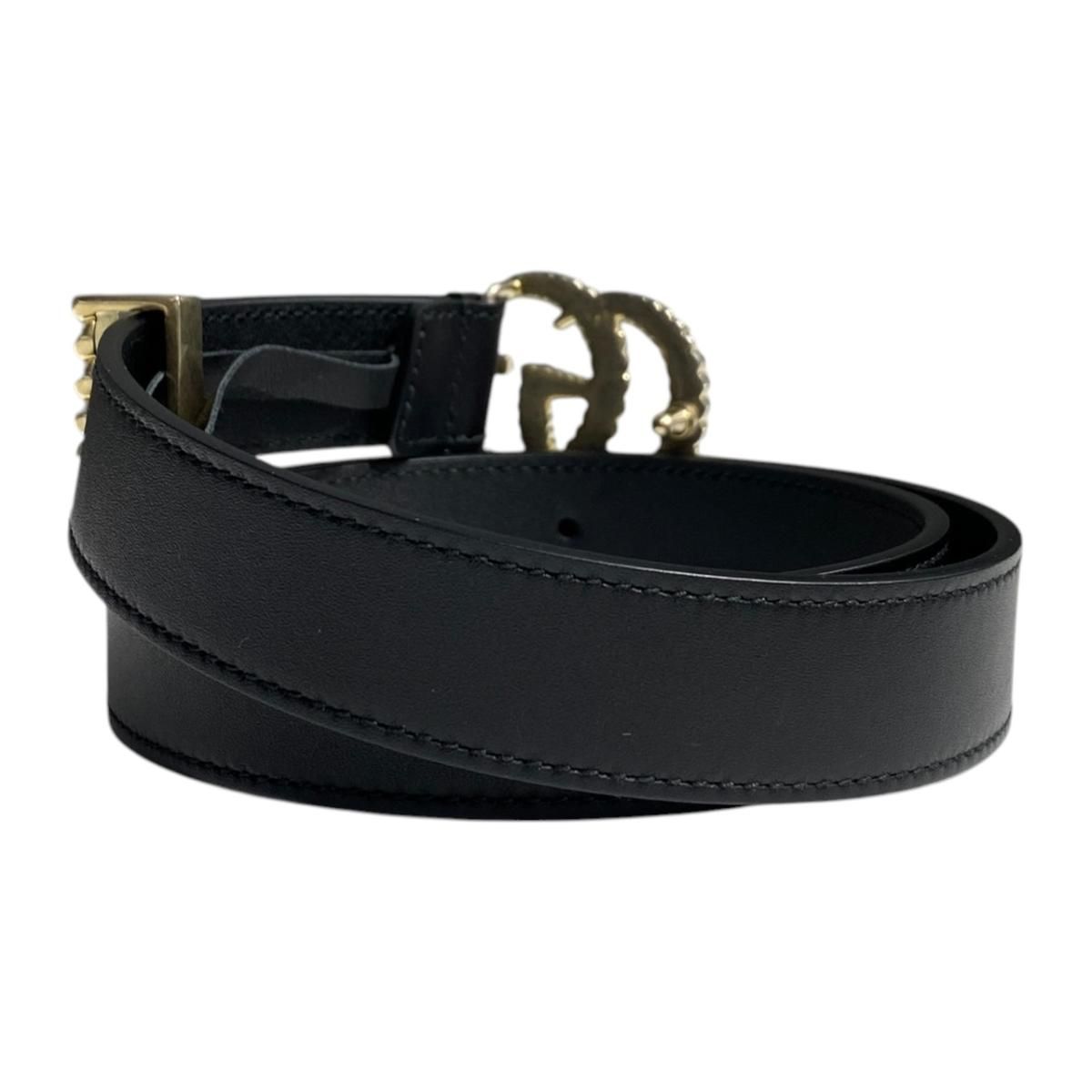 Gucci Belt GG Marmont Torchon Leather Black — view 2