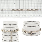 Dior Italic Signature Chain Link Bracelet 19.3 24 Logo Crystal Rhinestone Silver — view 6