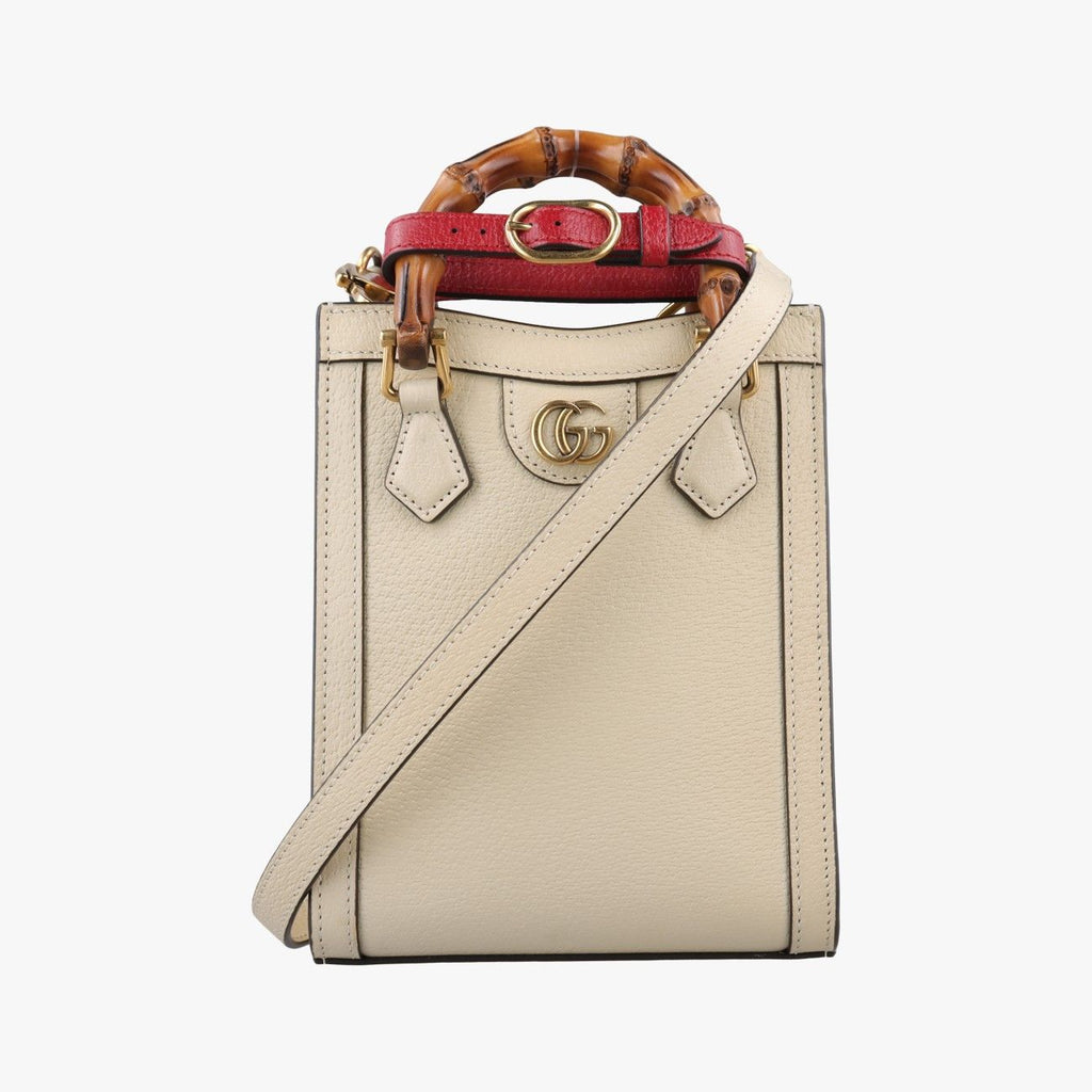 Gucci Diana Bamboo White Leather Shoulder