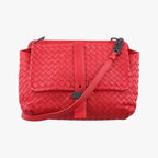 Bottega Veneta Intrecciato Red Lambskin Shoulder