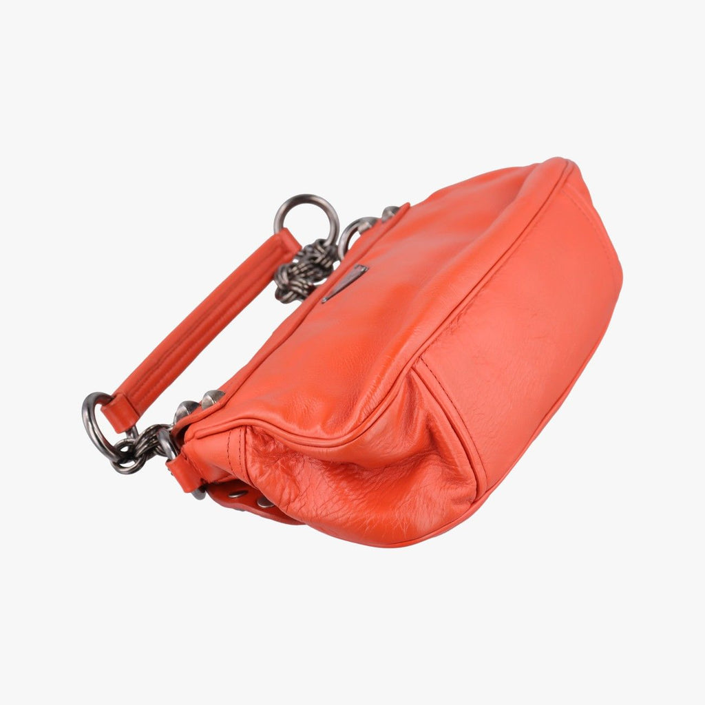 Prada Studded Orange Leather 34 Shoulder — view 7