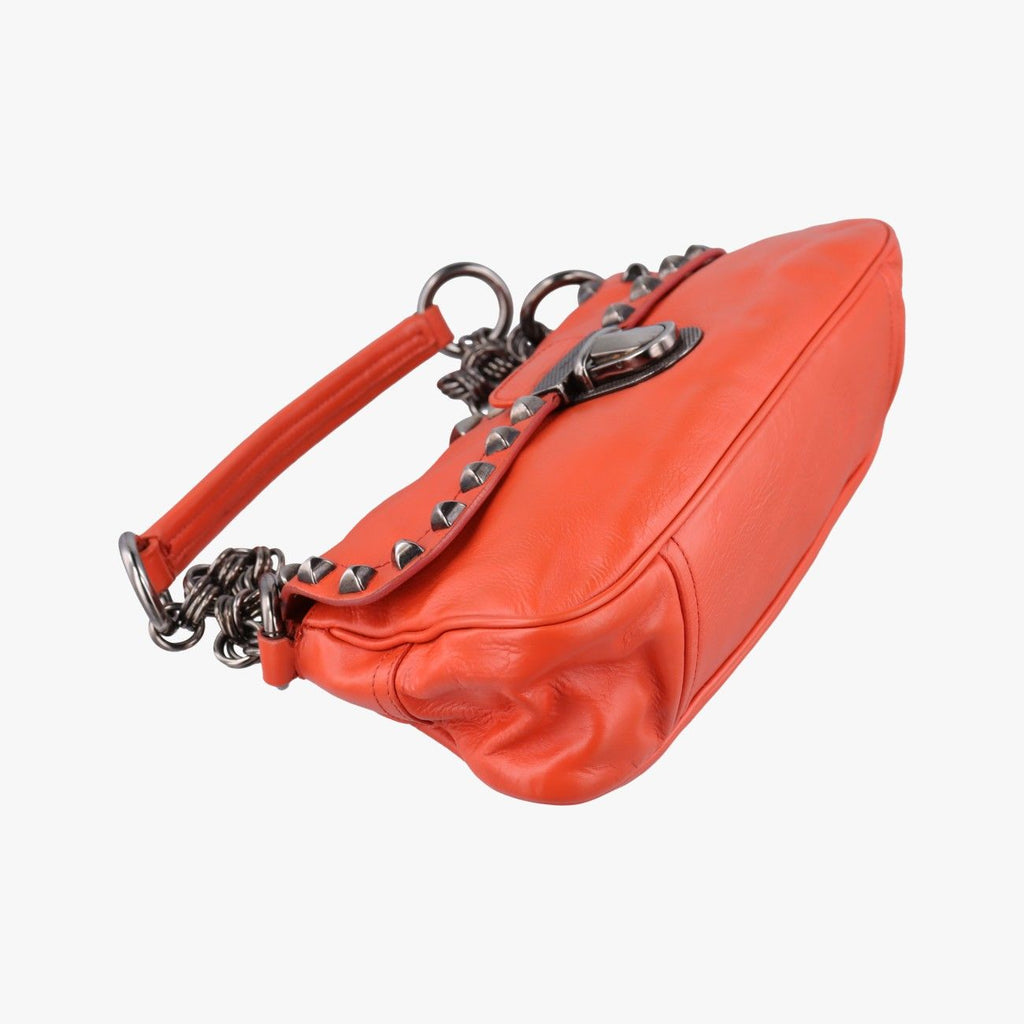 Prada Studded Orange Leather 34 Shoulder — view 5