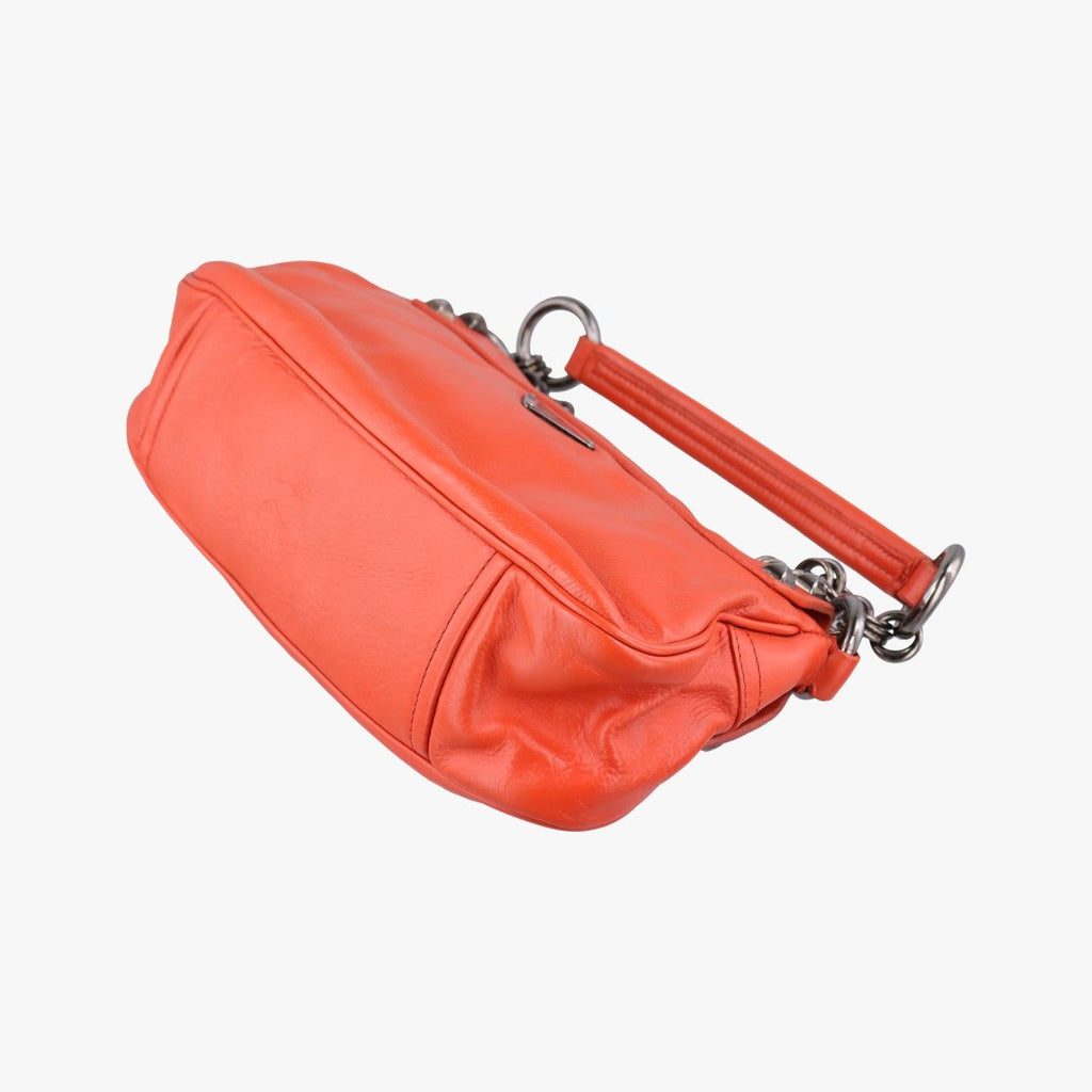 Prada Studded Orange Leather 34 Shoulder — view 6