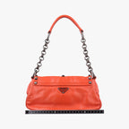 Prada Studded Orange Leather 34 Shoulder — view 2
