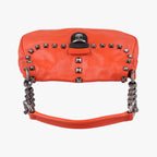 Prada Studded Orange Leather 34 Shoulder — view 8