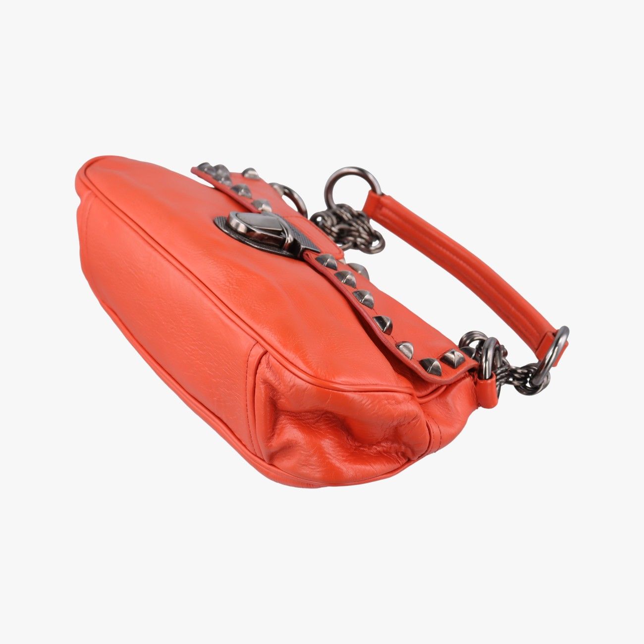 Prada Studded Orange Leather 34 Shoulder — view 4