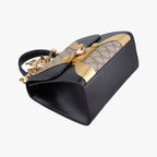 Gucci Ojiride Beige Gold Black Canvas Leather Shoulder — view 5