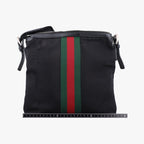 Gucci Sherry Line Black Red Green Canvas Tote — view 2