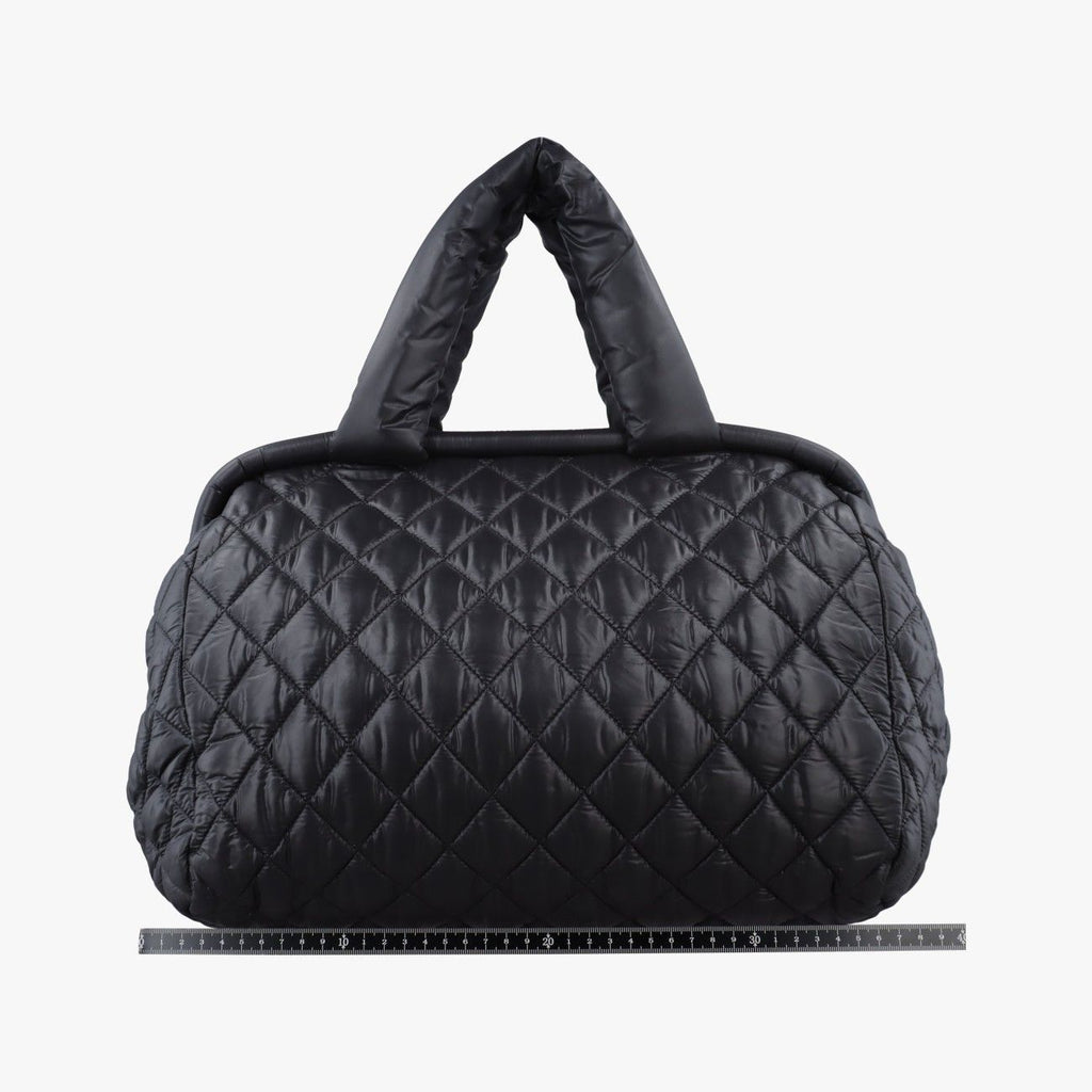Chanel Coco Cocoon Quilted Black Nylon Leather Handbag — view 2