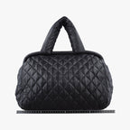 Chanel Coco Cocoon Quilted Black Nylon Leather Handbag — view 2