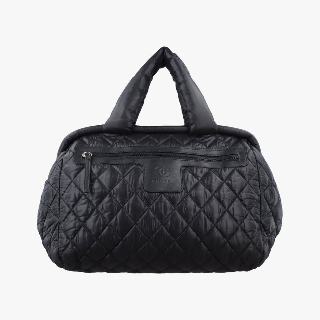 Chanel Coco Cocoon Quilted Black Nylon Leather Handbag