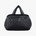 Chanel Coco Cocoon Quilted Black Nylon Leather Handbag