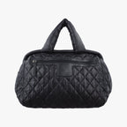 Chanel Coco Cocoon Quilted Black Nylon Leather Handbag