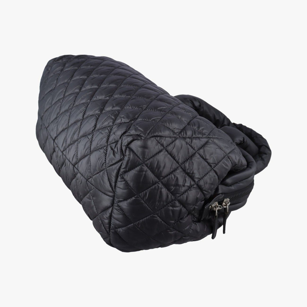 Chanel Coco Cocoon Quilted Black Nylon Leather Handbag — view 6