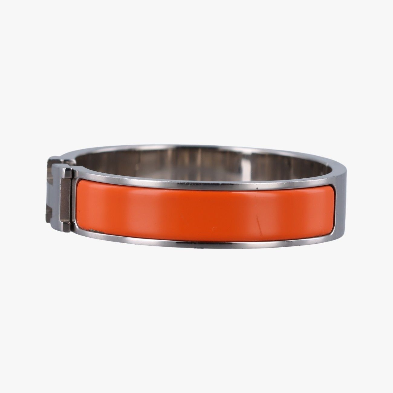 Hermes Clic Clac Orange Silver Bracelet — view 3