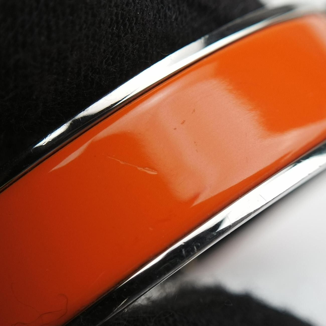 Hermes Clic Clac Orange Silver Bracelet — view 7