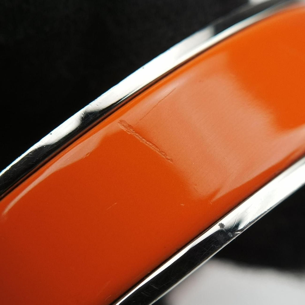 Hermes Clic Clac Orange Silver Bracelet — view 8