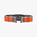 Hermes Clic Clac Orange Silver Bracelet