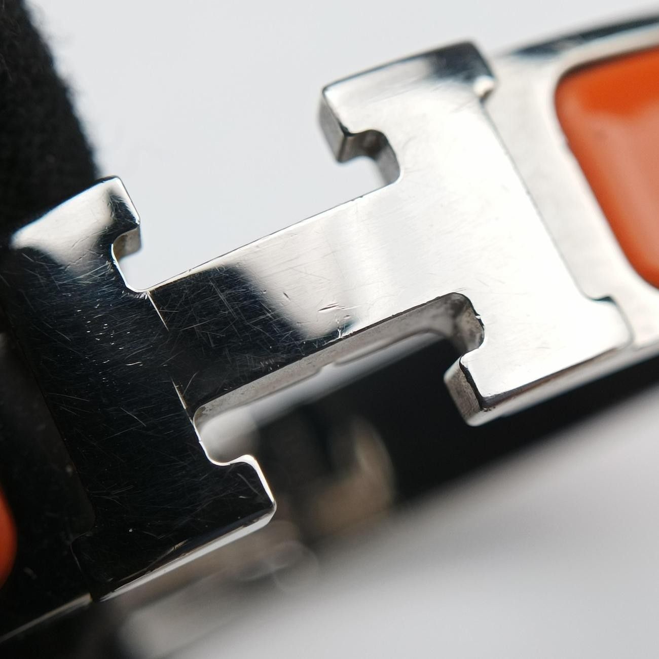 Hermes Clic Clac Orange Silver Bracelet — view 6