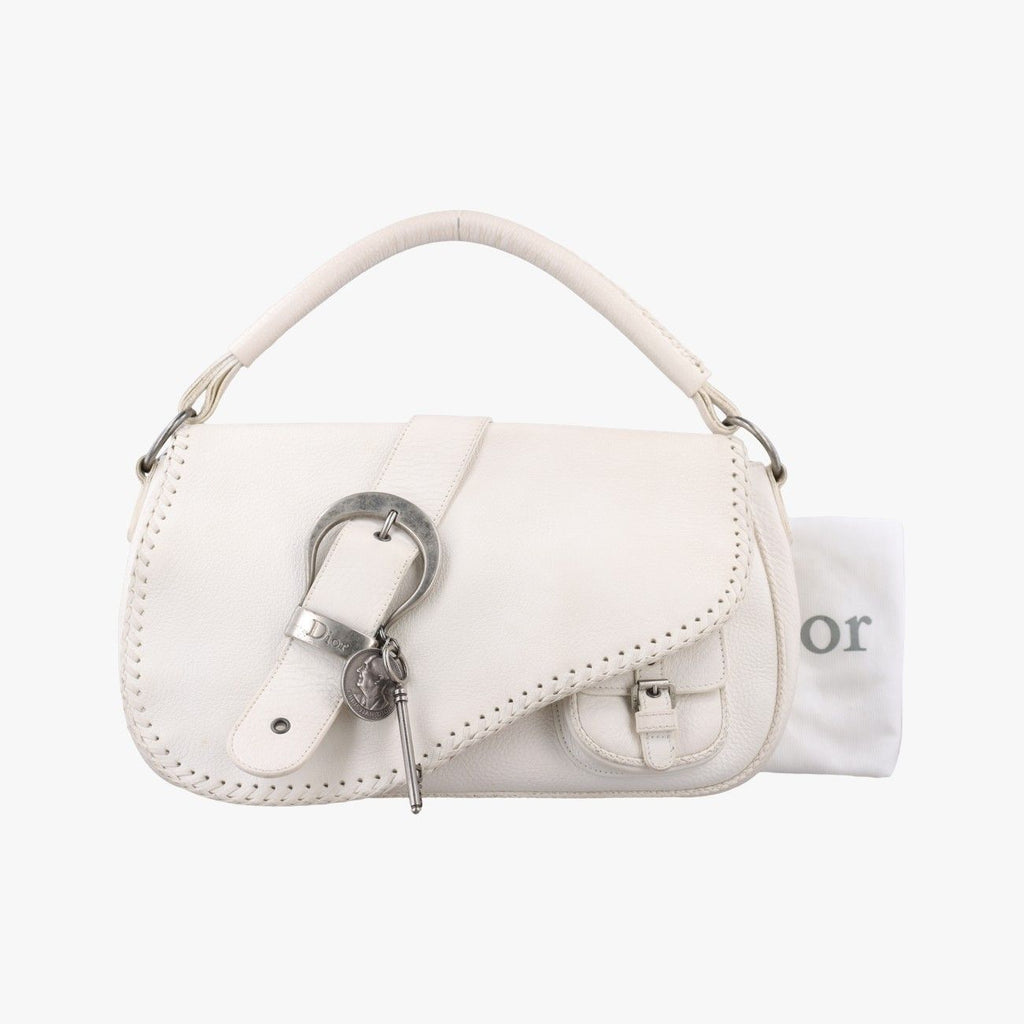Dior Gaucho White Leather Handbag