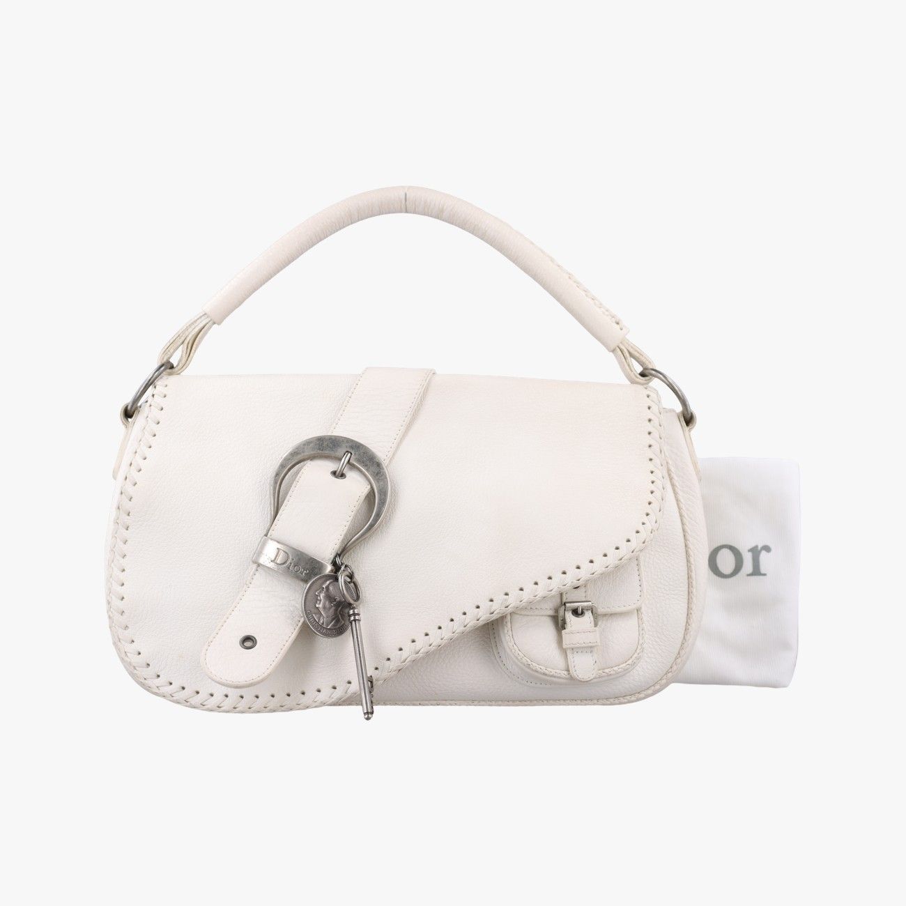 Dior Gaucho White Leather Handbag