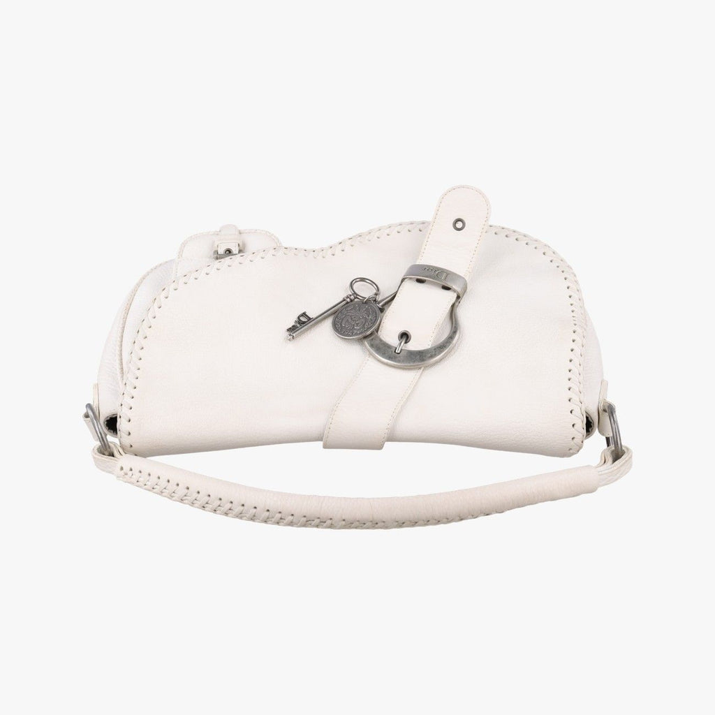 Dior Gaucho White Leather Handbag — view 8