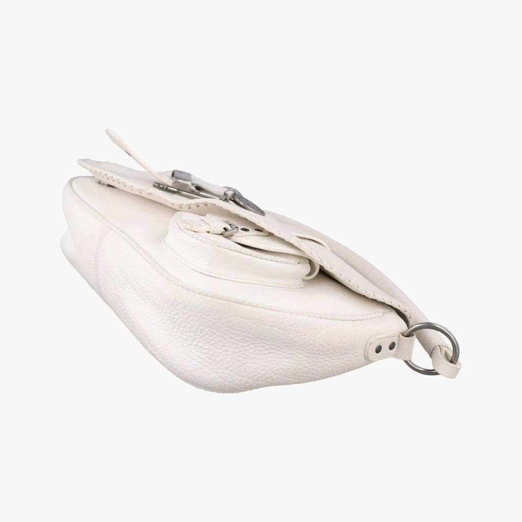 Dior Gaucho White Leather Handbag — view 4