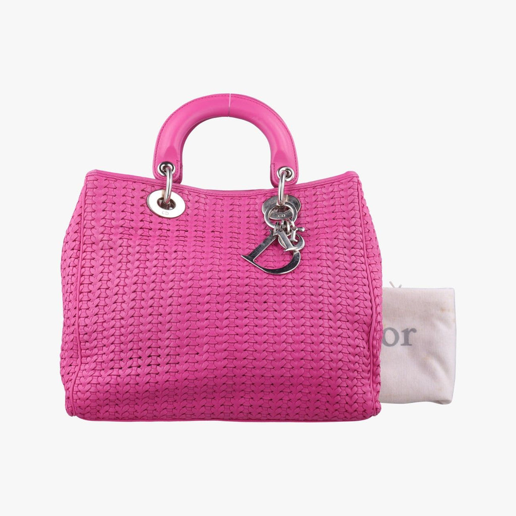 Dior Soft Lady Rose Red Lambskin Handbag