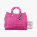 Dior Soft Lady Rose Red Lambskin Handbag
