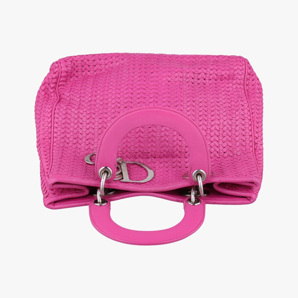 Dior Soft Lady Rose Red Lambskin Handbag — view 8