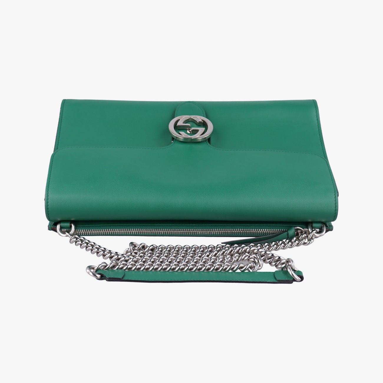 Gucci Interlocking Green Leather Shoulder — view 8