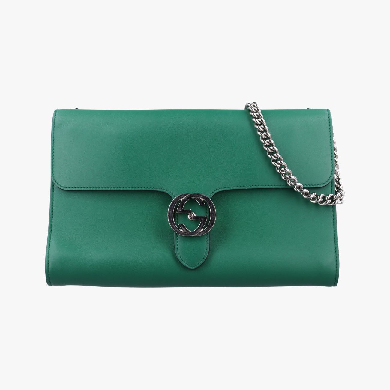 Gucci Interlocking Green Leather Shoulder