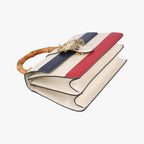 Gucci Dionysus Bamboo White Navy Red Leather Shoulder — view 5