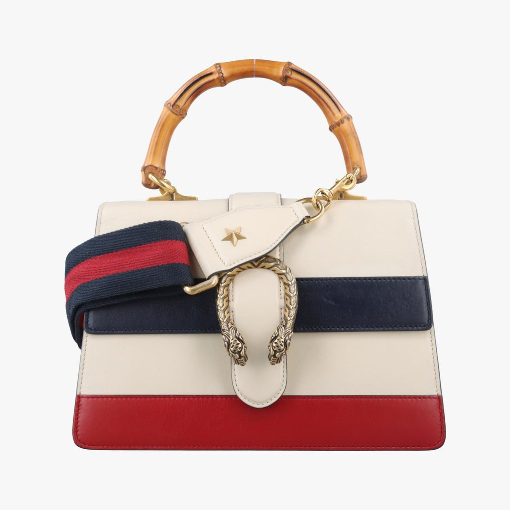 Gucci Dionysus Bamboo White Navy Red Leather Shoulder