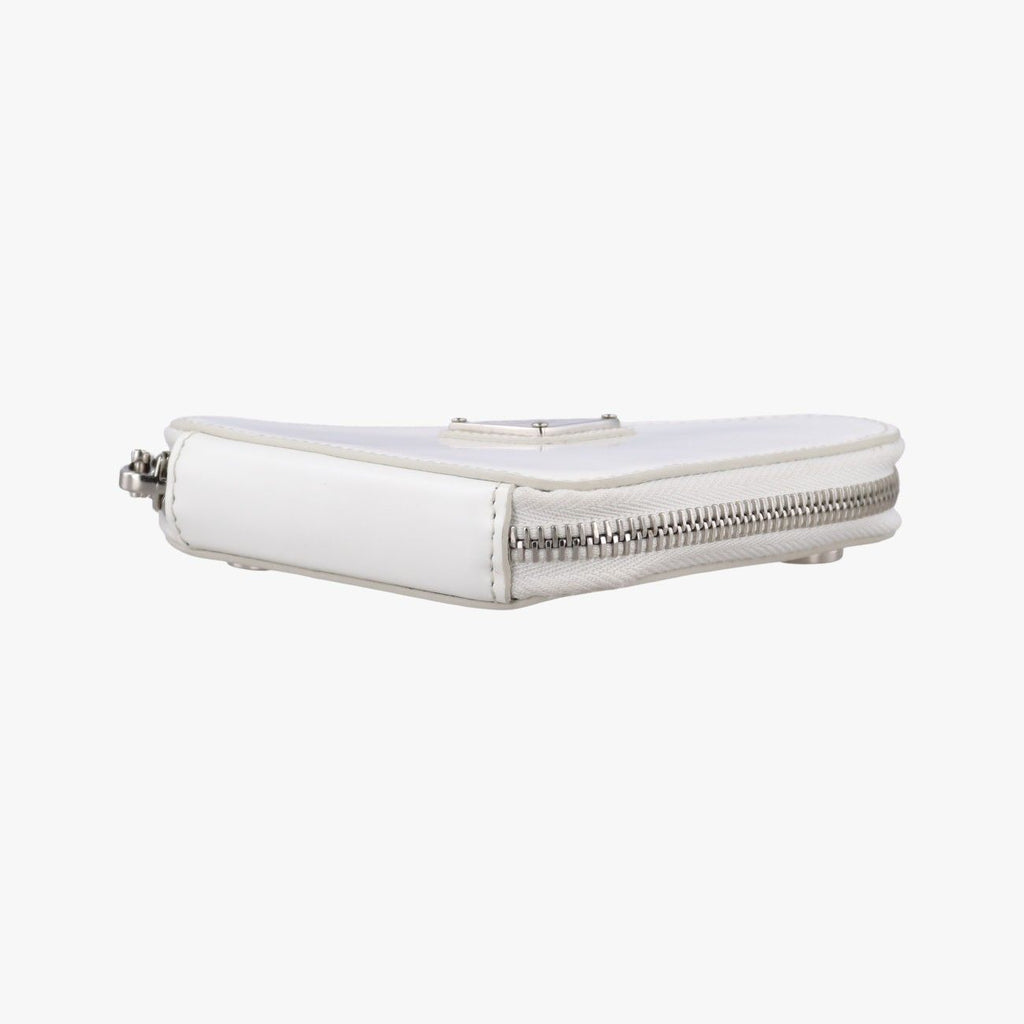 Prada Triangle Chain Pouch White Leather — view 3